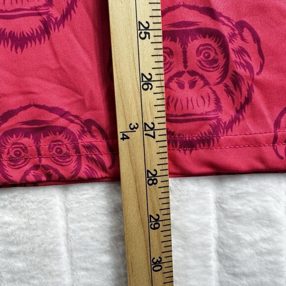 Obnoxious Golf Polo Shirt Men's L All Over Print Monkey Apes Performance Stretch - Picture 4 of 9